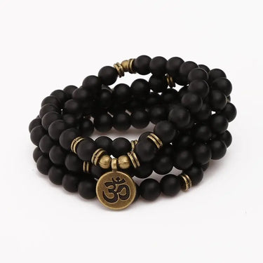Balancing Black Onyx Om Mala Necklace-Your Soul Place